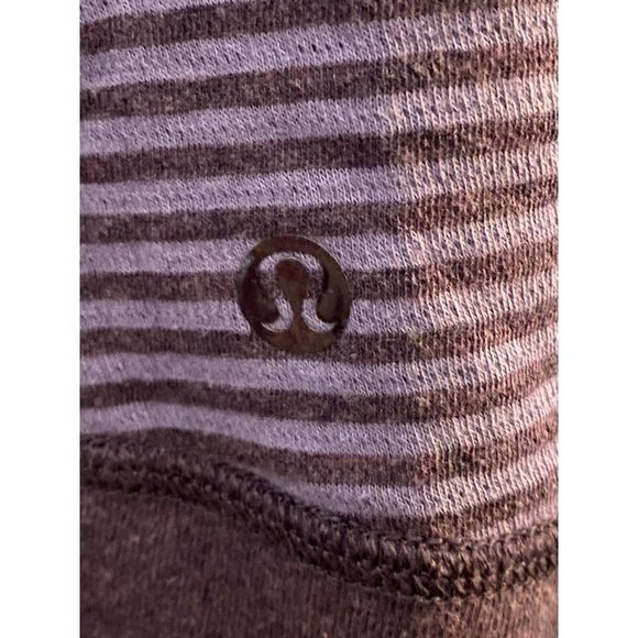 Lululemon Reversible Pullover Long Sleeve Purple Stripe In A Cinch Cowl Neck Sz4 - Picture 8 of 10
